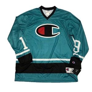 Champion Mens Teal HockeyJersey Size Large…